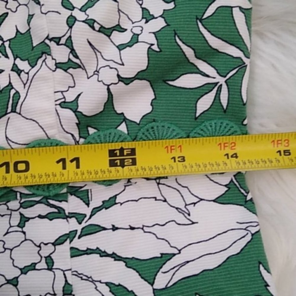 Boden Vivienne Green and White Floral Print Sheath Dress - Picture 14 of 16